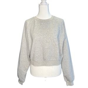 Gray Cropped Crewneck Pullover NWT